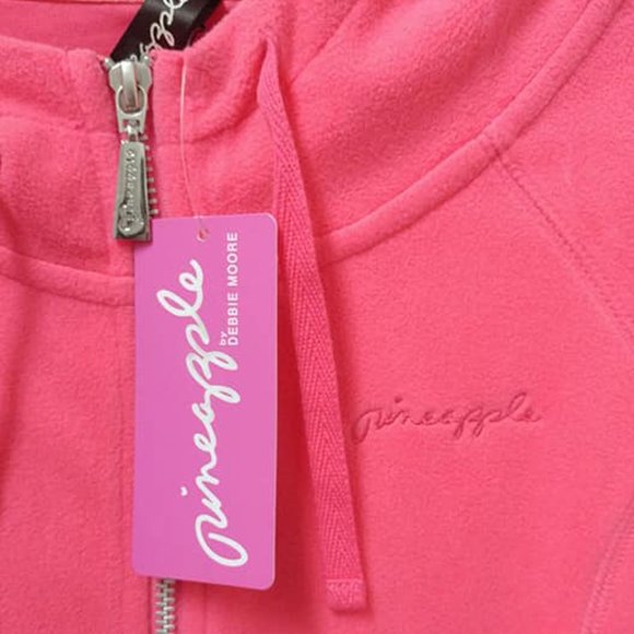 Dark Peach Fleece Zip Up Hoodie Sweater - Picture 2 of 4